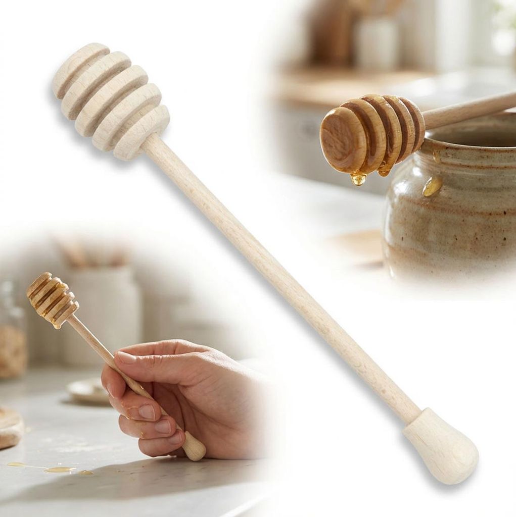 Holzlöffel für Honig C17 – Honigheber Kugel aus Holz 17 cm