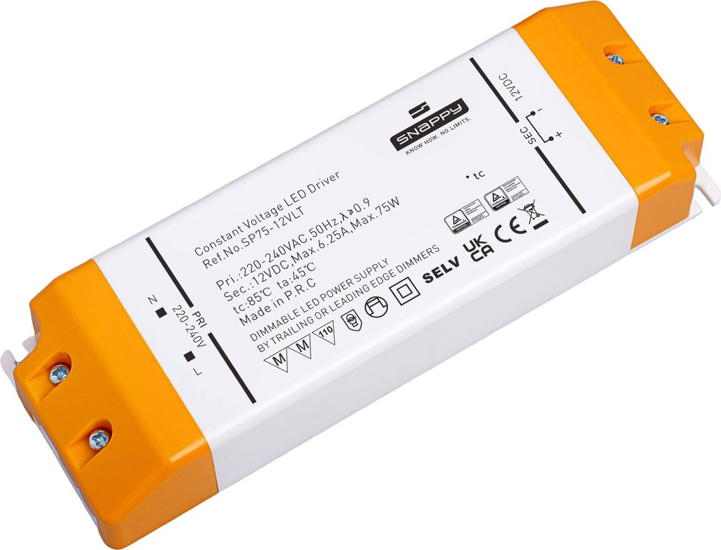 Snappy SP75-24VLT – LED Netzteil 24V 75W, Triac dimmbar, IP20, für Innenbereiche,
