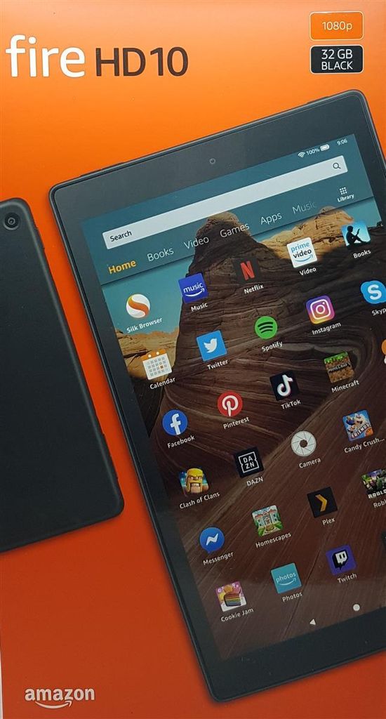 Fire HD 10 Tablet 10.1 Octa core 8 Core 2 GHz 2 GB RAM 32 GB Storage  Black microSD Supported 1920 x 1200 In plane Switching IPS Technology  Display 2 Megapixel Front Camera - Office Depot