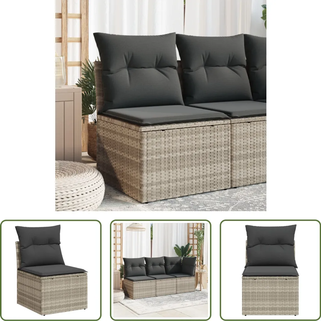 Poltrona Outdoor senza Braccioli Rattan Sintetico Grigio Chiaro Moderno