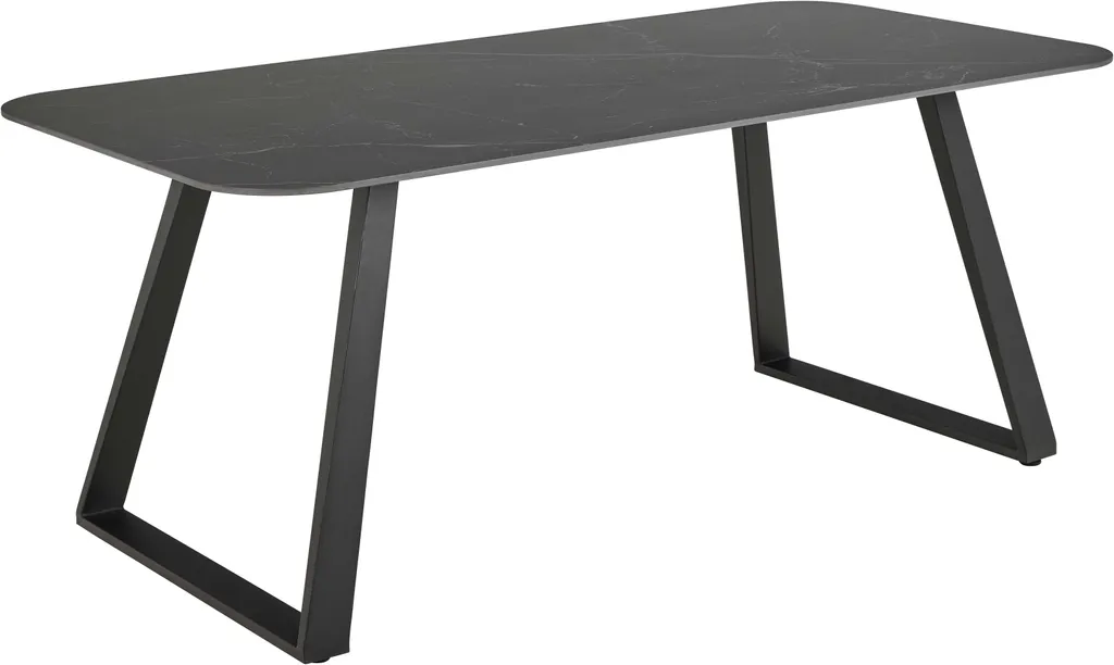 Table repas Antalya 90x180cm noir mat robuste et design épuré