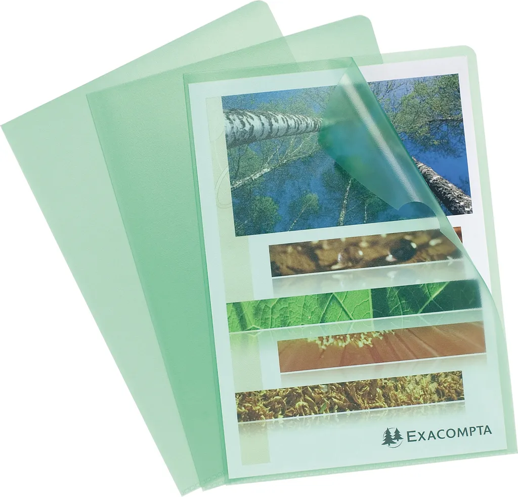 Cartelline A4 Exacompta 58523E Verde Trasparente PP Pack 100 pz