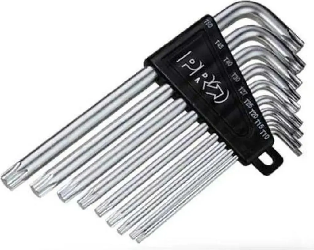 Kit Clés Torx de T10 à T45 Argenté Pro Outil pour Vissage de Précision