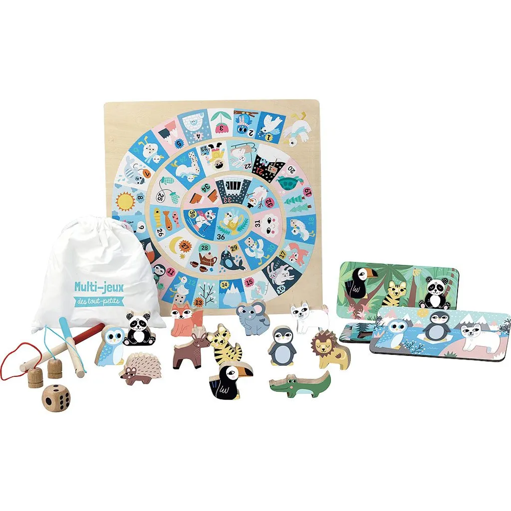 Vilac Jeu de jeux Islande - Coffret multi-jeux en bois design scandinave