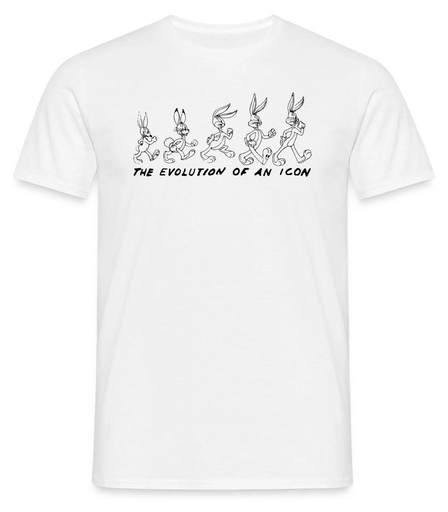 Spreadshirt Bugs Bunny Evolution Motiv Zum Ausmalen Männer T-Shirt, 3XL, Weiß