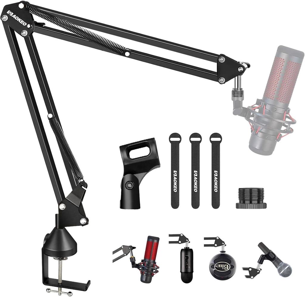 Aokeo -Mikrofonstand, Stand Blue Yeti Snowball, Broadcast Studio -Programmaufnahme