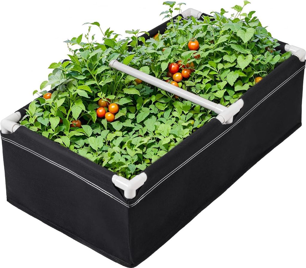 Hochbeet Stoff 100x50x30 cm – Erhöhte Gartenbeete für den Außenbereich, Pflanzkasten für Blumen, Kräuter & Gemüse, platzsparend