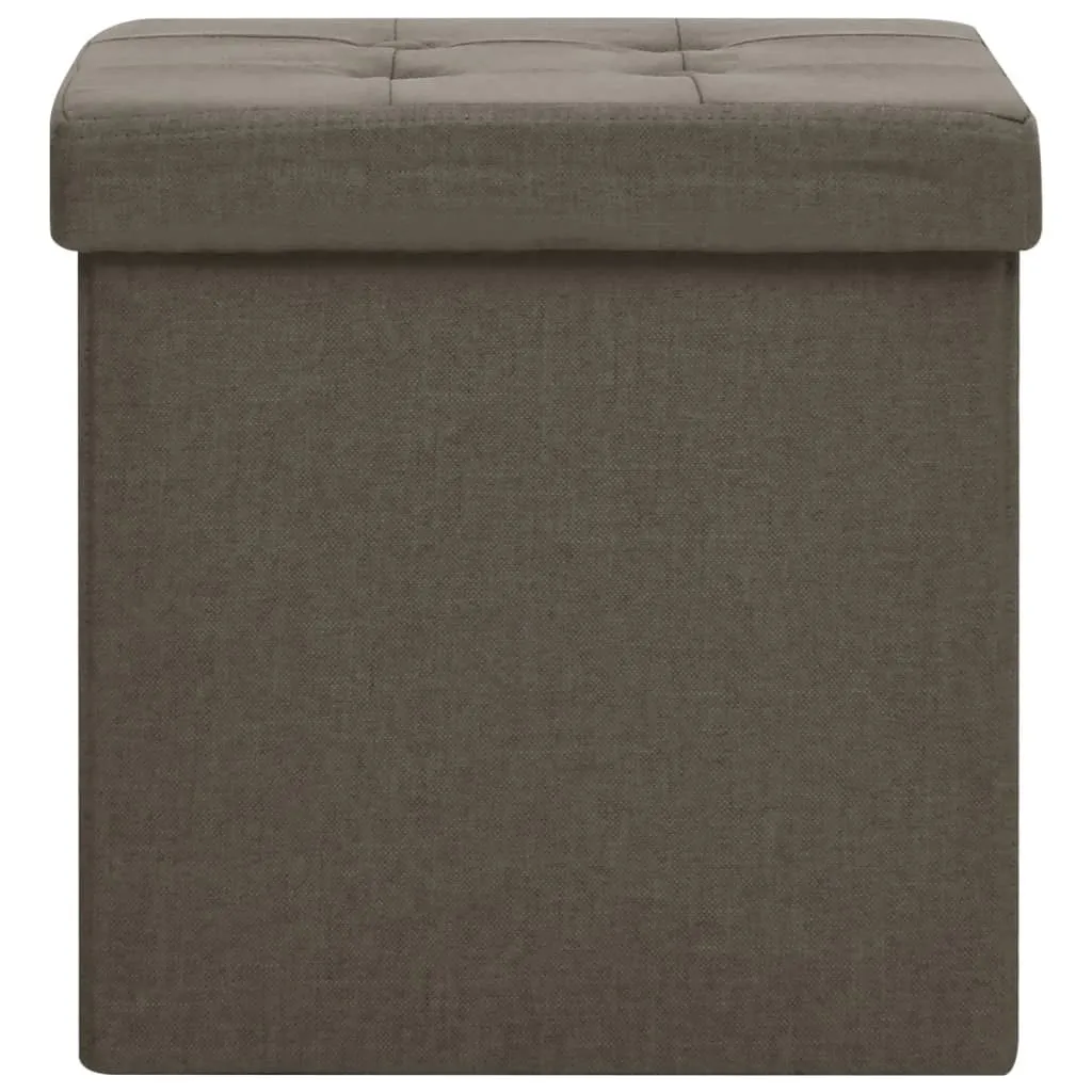 Tabouret de rangement marron pour salon et chambre - Ensemble de 2