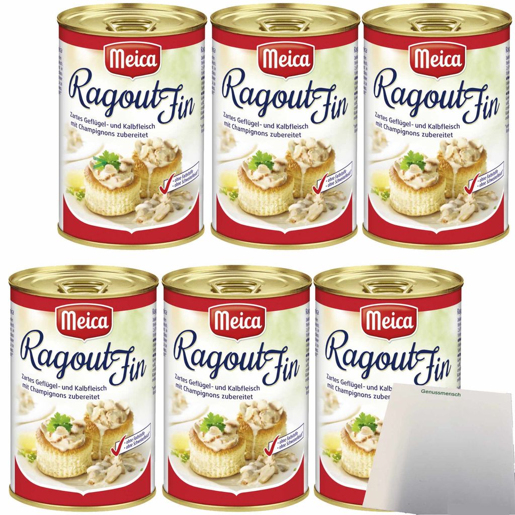Meica Ragout Fin Zartes Geflügel und Kalbfleisch 6er Pack (6x400g Dose) + usy Block