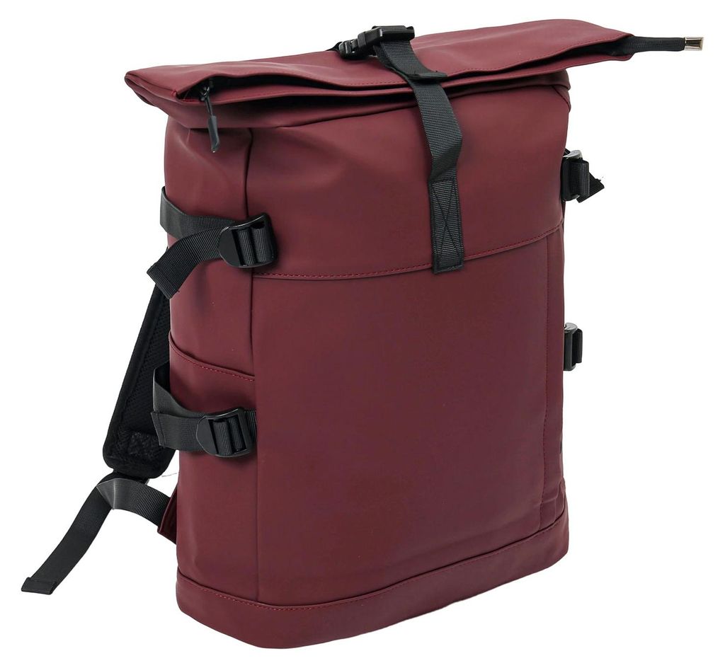 Leoberg Rucksack mit Rolltop-Verschluss - Rolltop-Tasche für Alltag und Freizeit in Rot-317110