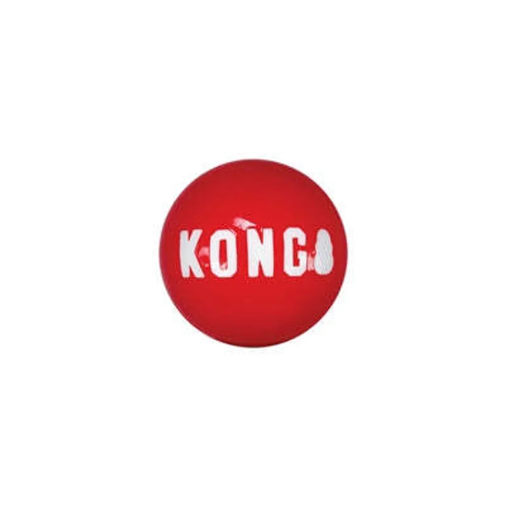 KONG Signature Ball Taille L - Pack de 3 Balles de Jeu Ultra Résistantes