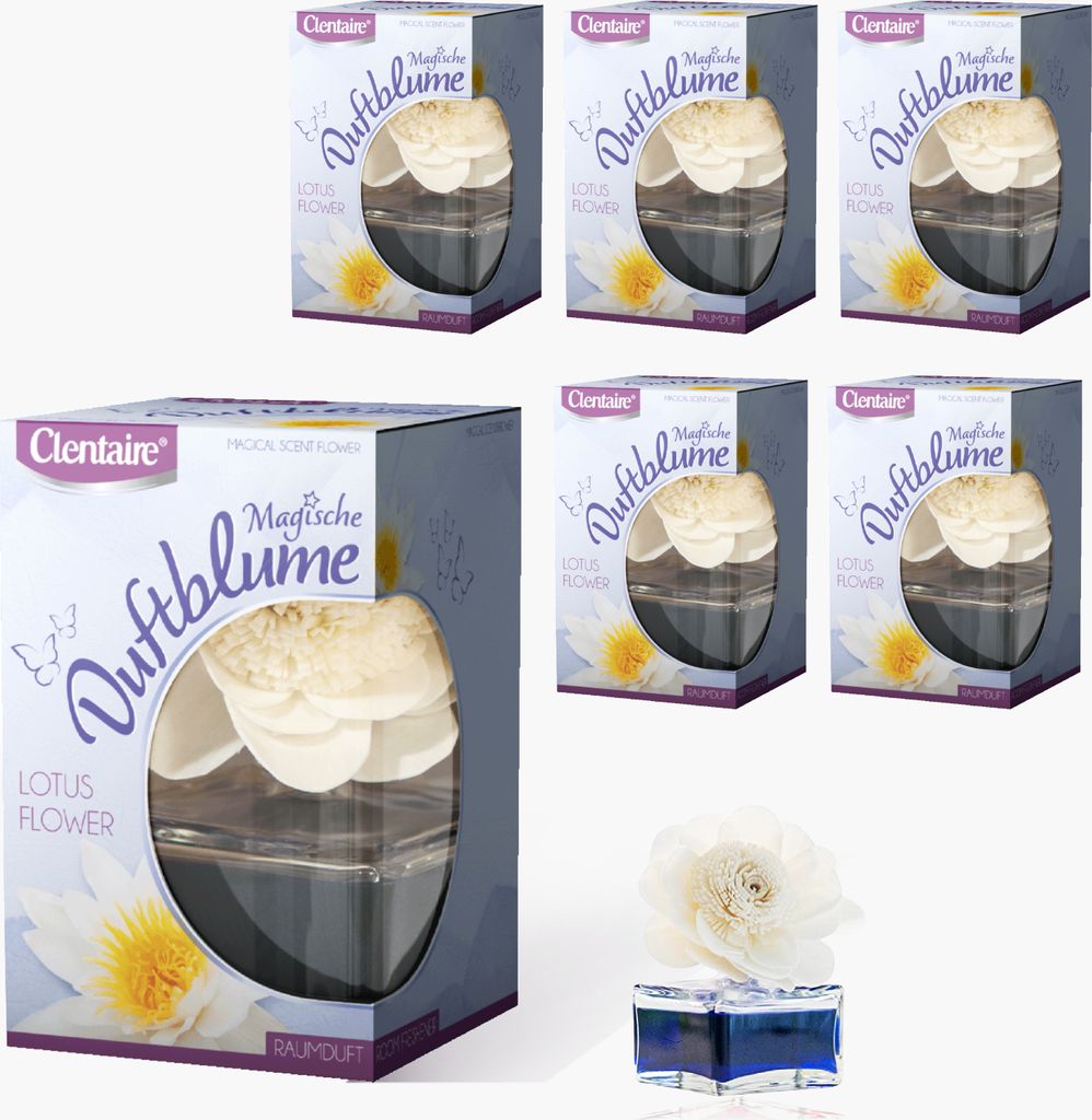 CLENTAIRE Duftblumen 6er Pack x 75 ml Lotus Flower - Produktbild 