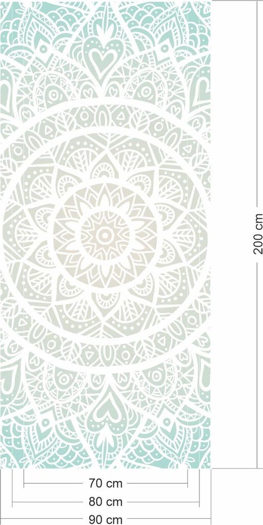 selbstklebendes Türbild - Mandala 0,9 x 2 m - Türtapete Türposter Klebefolie Dekorfolie