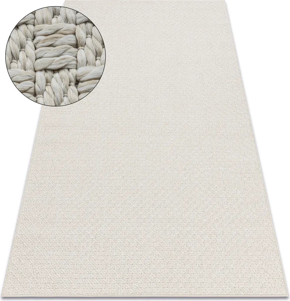 Tapis ORIGI 3661 crème tissage plat SISAL cordon beige 155x220 cm