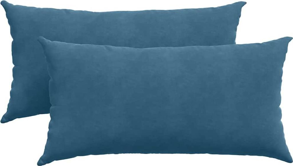 Sofakissen 2 Stück Blau 80 x 40 cm Cordstoff