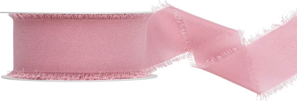 Nastro di Chiffon Rosa Scuro Sporco 40mm x 10m - Qualità Sartoriale