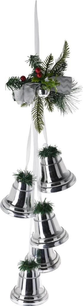 Cloches de Noël et branches argentées : décoration idéale pour la maison