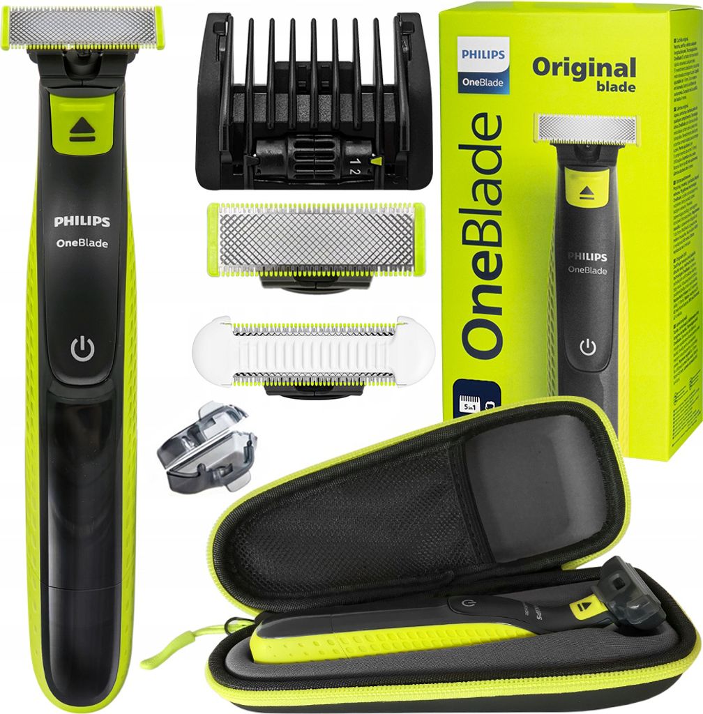 Philips OneBlade Rasierer QP2724 20 Set mit SkinProtect Klinge Etui USB