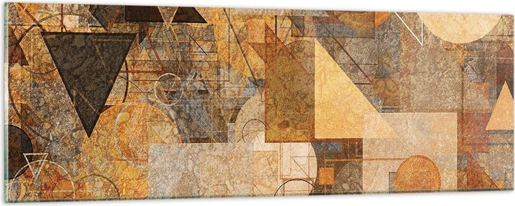 Bilder auf glas - Einteilig - Abstraktion Figuren Geometrisch - 90x30cm - Glasbilder - Wandbilder - Bilder - Wanddekoration aus Glas - Glas Bilder ...