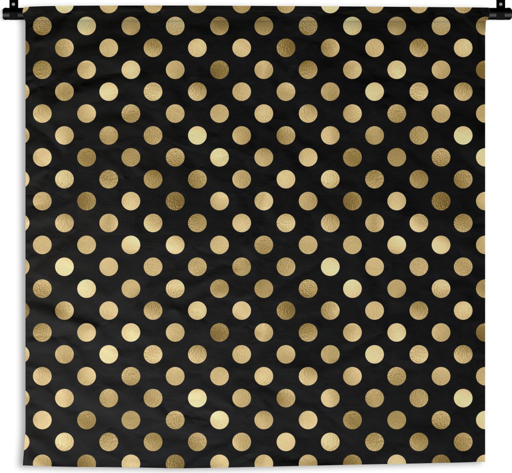 MuchoWow Wandteppich Wandbehang Muster - Punkte - Gold 150x150 cm Tapisserie Dekoration Wandtuch - Wohnaccessoires - Modernes