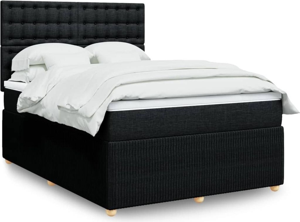 Maison Exclusive - Boxspringbett mit Matratze Schwarz 140x190 cm Stoff