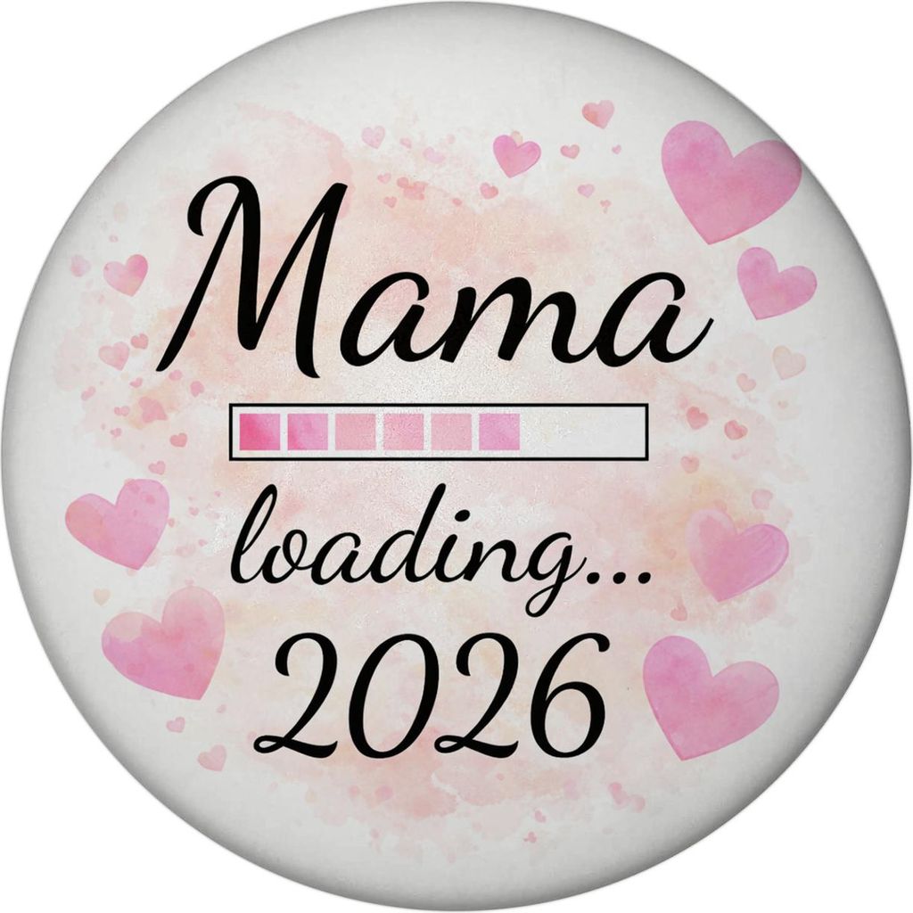 Rosa Herzen Mama Magnet mit Flaschenöffner - Mama loading... 2026