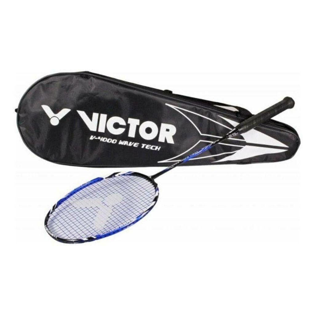 VICTOR Badmintonschläger Sport V-4000 Wave Tech Badminton Schläger schwarz blau