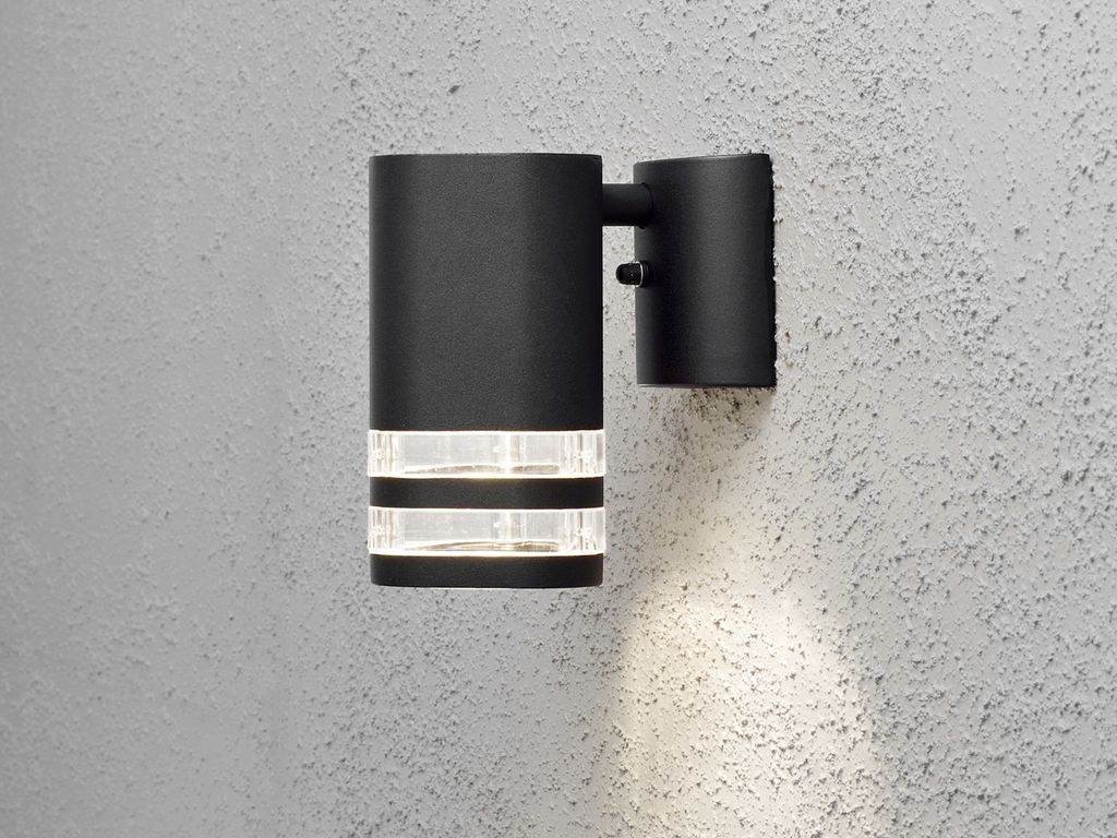 LED Außenwandleuchte Downlight Fassadenbeleuchtung, Außenleuchte 15,5cm, Schwarz