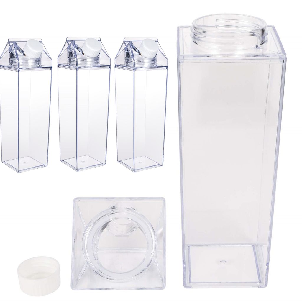 500ML Kunststoff Trinkflasche Milch Box Form Flasche Wasserflasche Transparent 