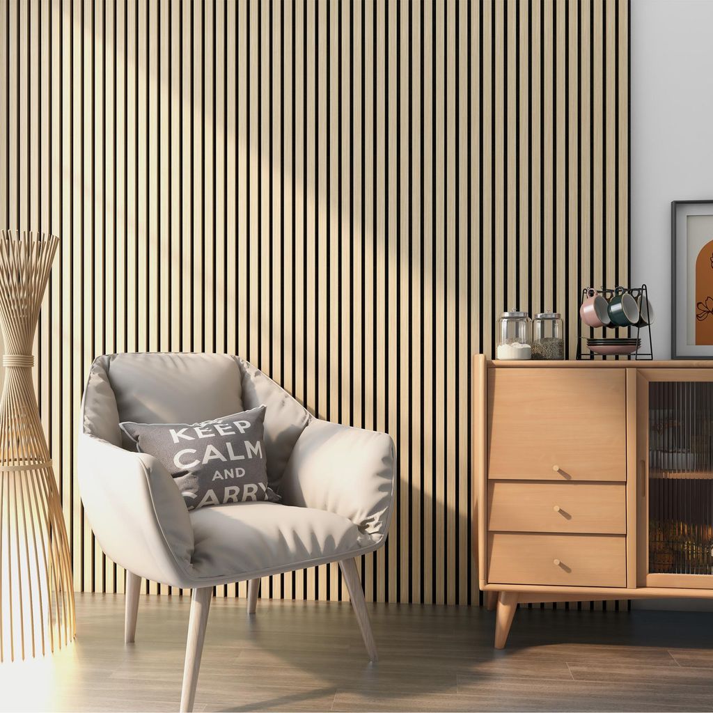 3D Akustik-Wandpaneel 8er Set 'Vang' 5,76 m² Eichenoptik