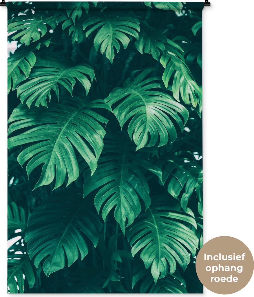 MuchoWow® Wandteppich Wandbehang Monstera - Blätter - Produktbild 
