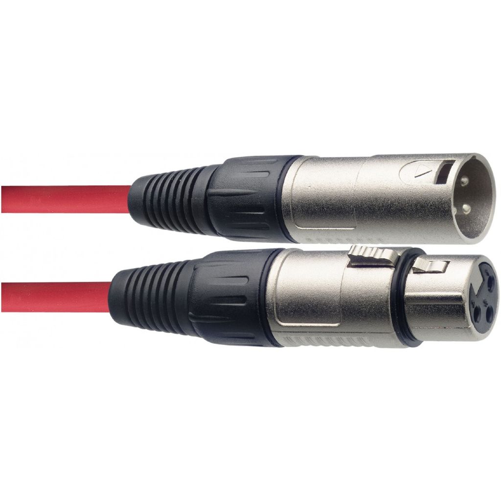 Mikrofonkabel, XLR/XLR (m/f), 3 m, rot
