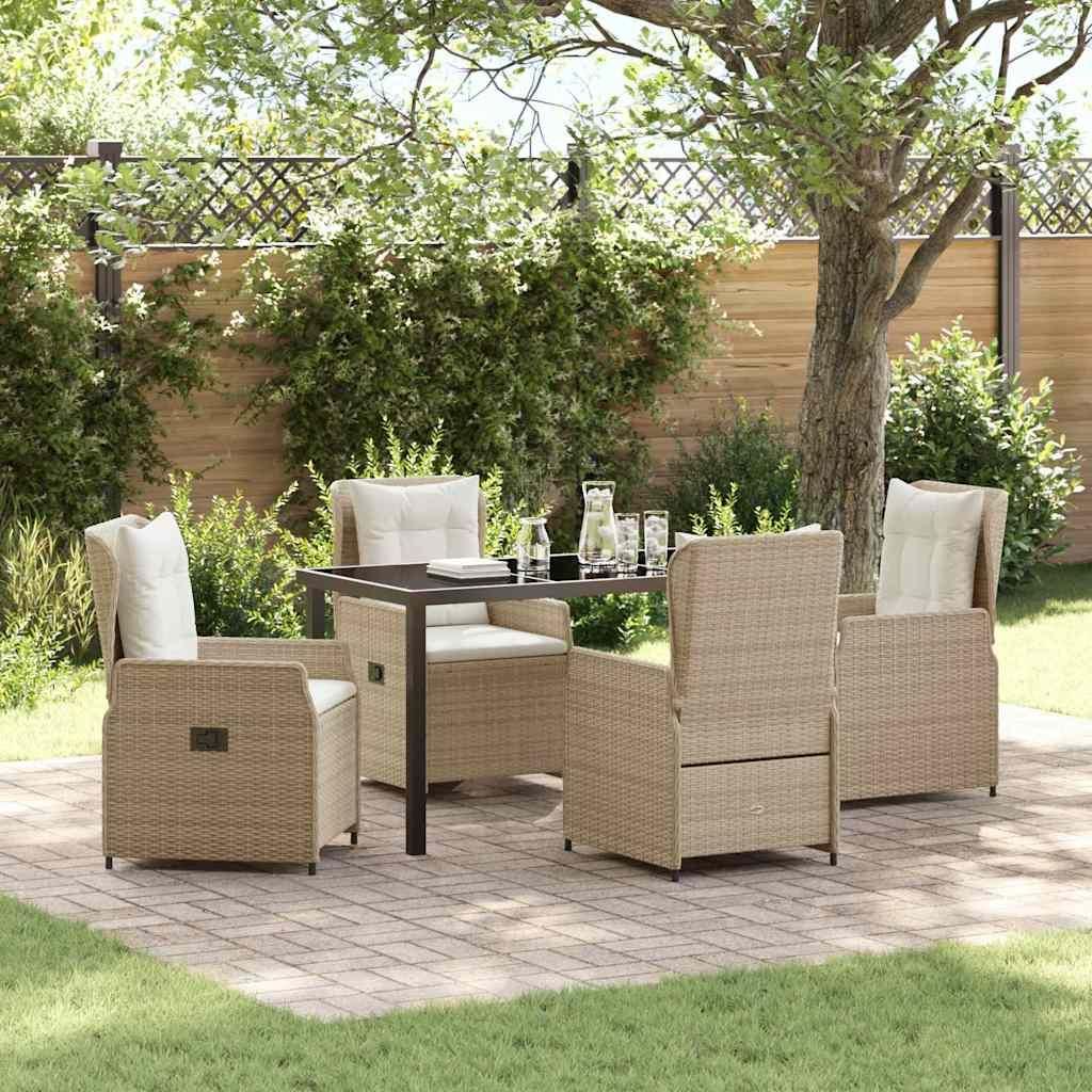 "Rabatt" Garten Essgruppe - Gartenmöbelset - Loungegruppe - 5 pcs Beige Poly-Rattan - Lounge-Dining set CC13614
