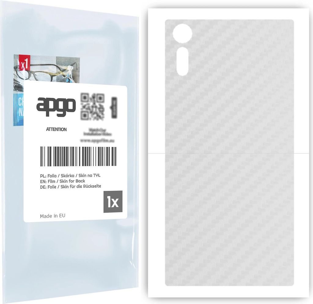 apgo Rückseite Schutzfolie für Sony Xperia XZ - Hinten Schutzfolie Carbon Transparent (durchsichtig), Rückseite Folie schützt vor Kratzern und ...