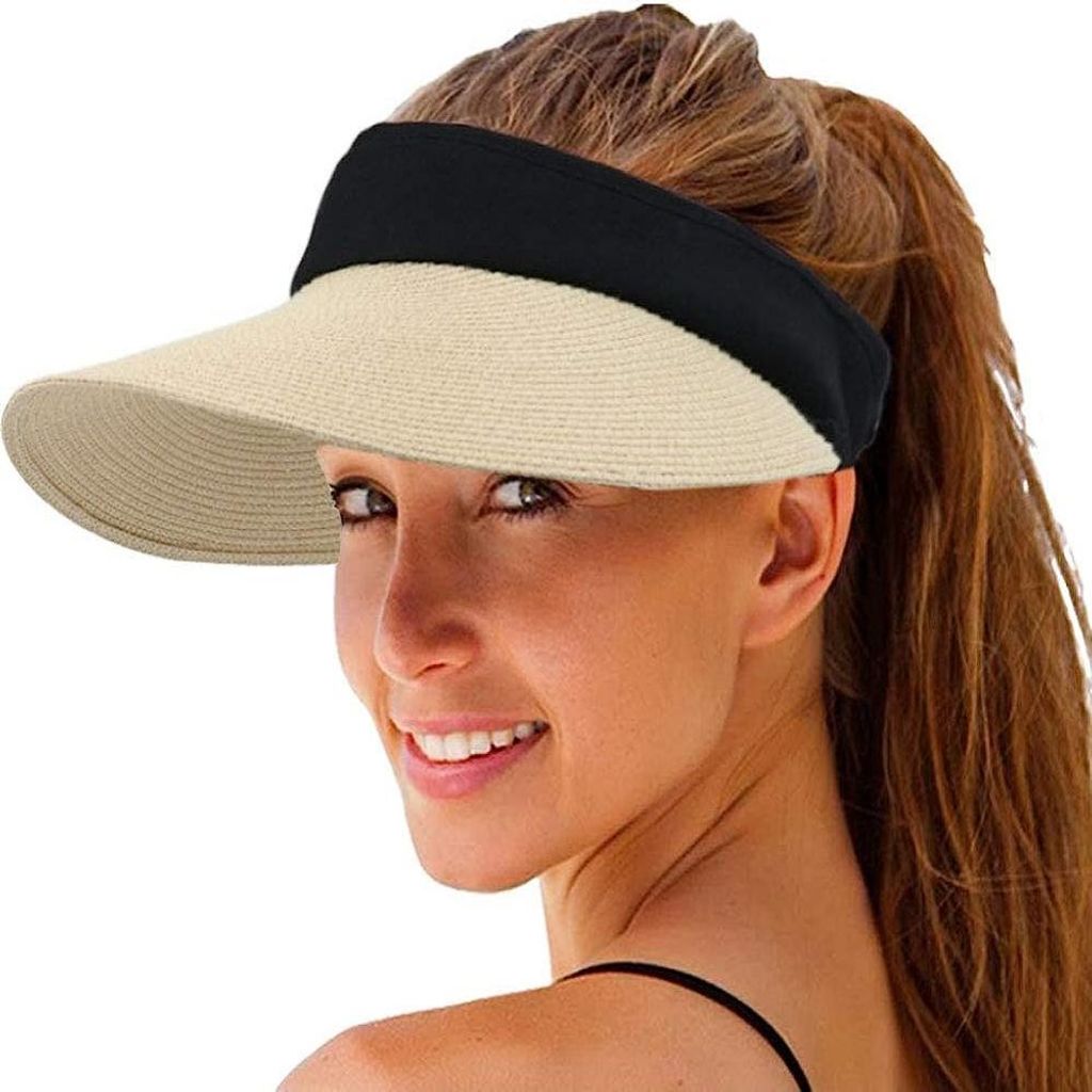 Sonnenhut Damen mit großer Krempe Faltbar Visor Cap Produktbild 