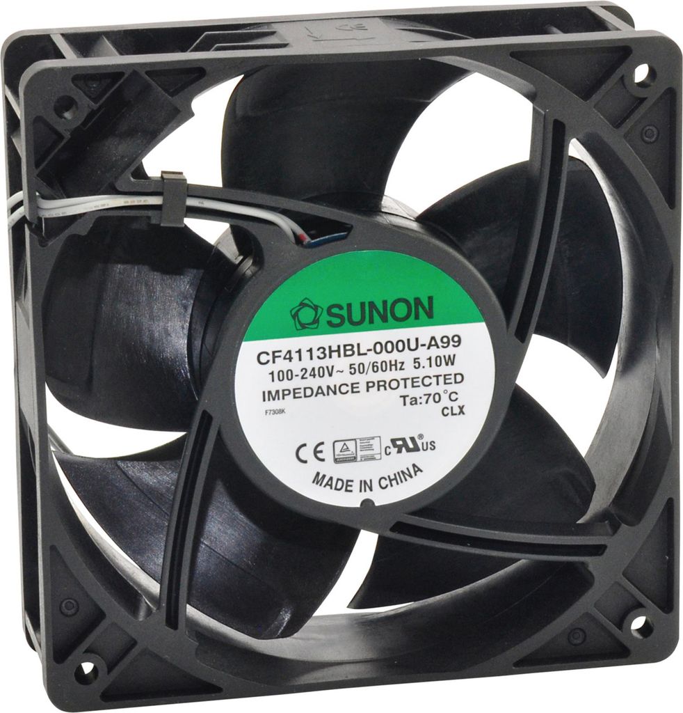 SUNON CF Axial Lüfter EC 115VAC 230VAC 120mm x 38mm Kugellager 185,15m³-h 44,9dBA IP55 PWM