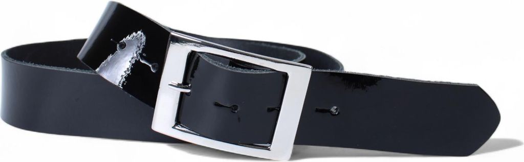 FRONHOFER Lackgürtel ca. 3,8 cm Lack Gürtel rechteckige Gürtelschnalle silber Schnalle