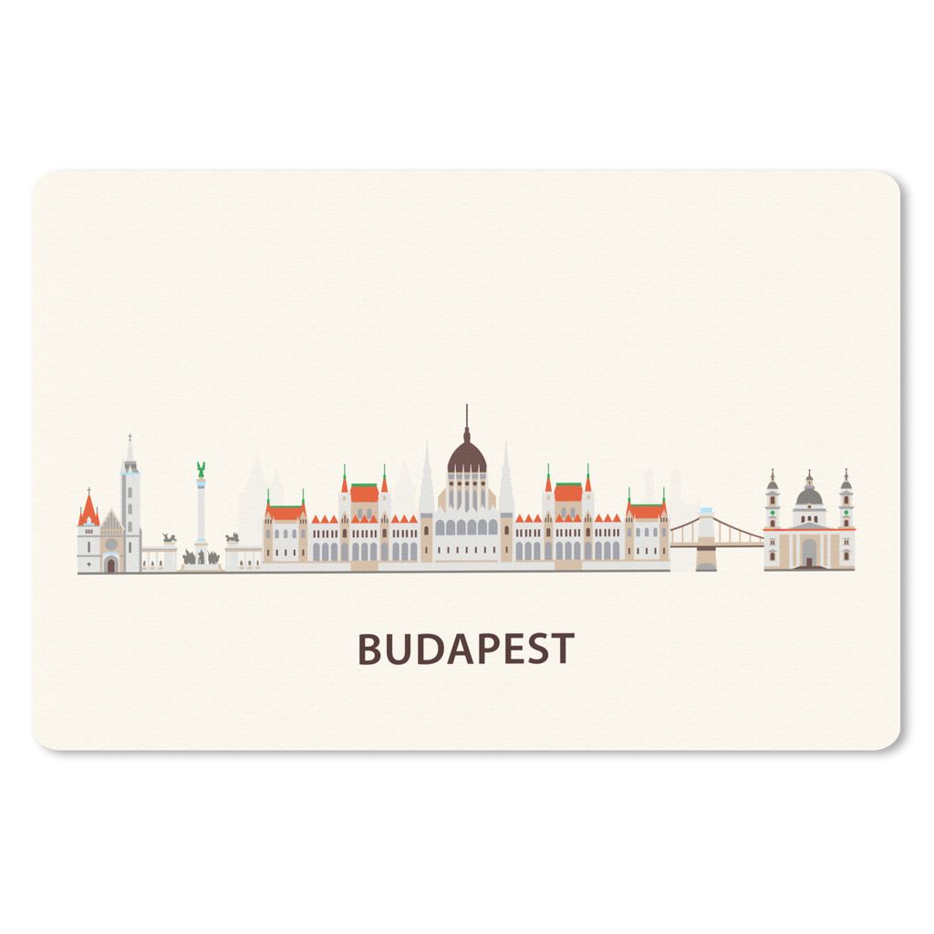 MuchoWow Mauspad Mousepad Budapest - Europa - Skyline 27x18 cm - Mousepads - Maus Mat - Pad - Mausunterlage - Büroartikel - Desk Matten