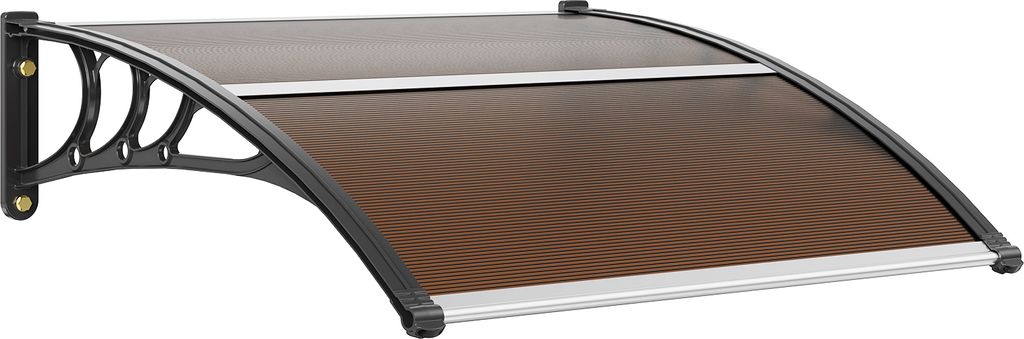 VEVOR Vordach Haustür 965 x 1017 mm Überdachung UF50+ PC-Sonnenschutzfolie Haustürvordach PC-Blatt + ABS-Halterung + Aluminium-Verbinder Pultvor...