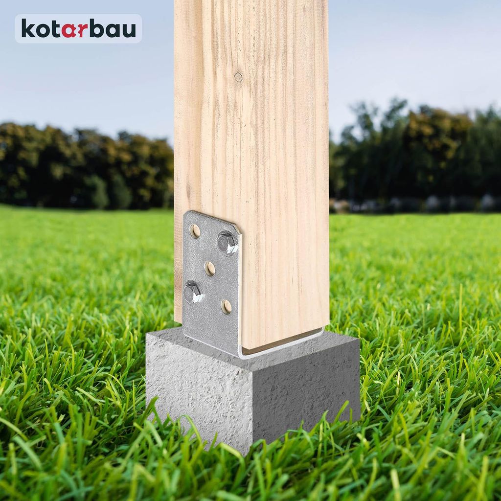 Support de poteau en U KOTARBAU® à visser 60 mm Galvanisé à Image du produit 