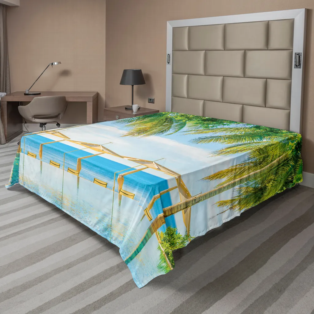 Lenzuolo ABAKUHAUS Decorativo Matrimoniale 275x260 Verde Blu