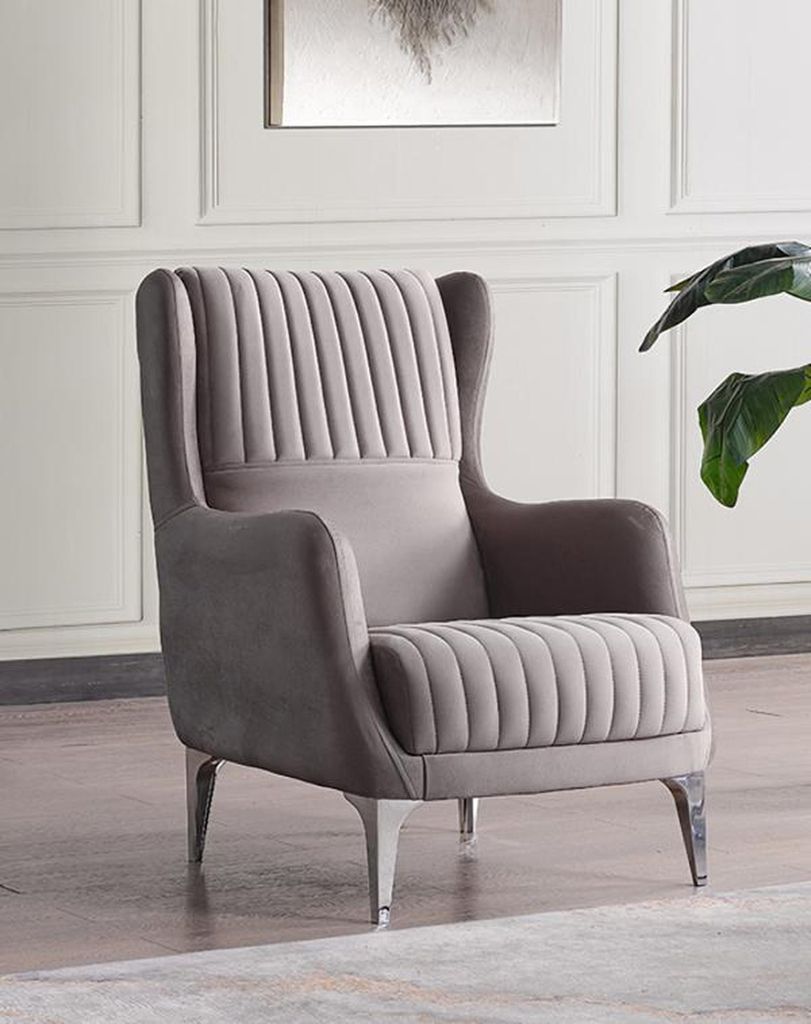 Wohnzimmer Sofagarnitur Dreisitzer Grau Couch Set Sofa 3 Sitzer Luxus Sessel