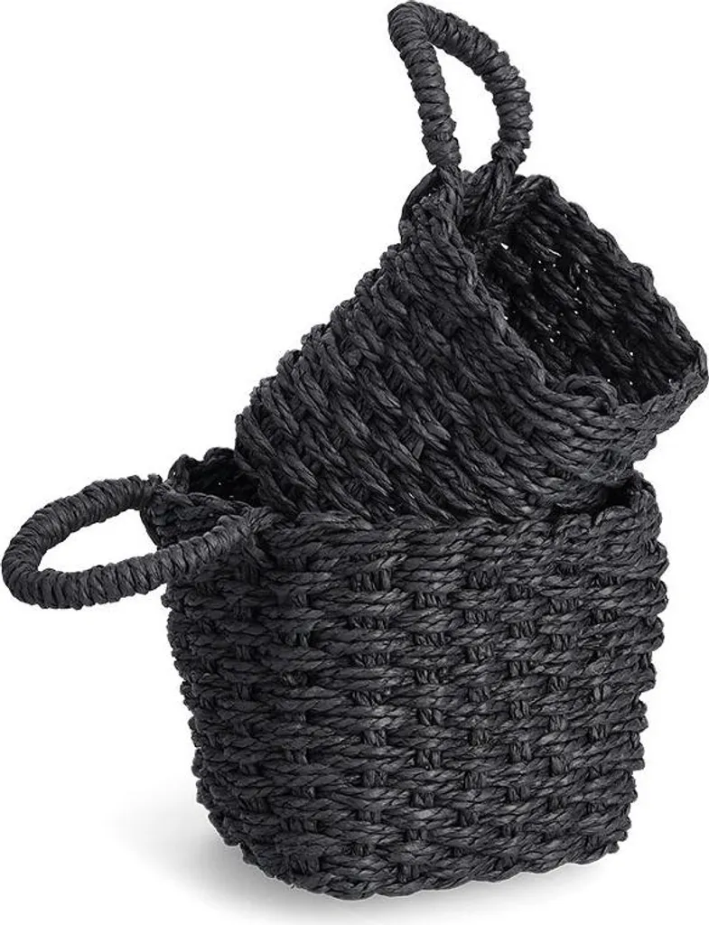 Paniers de Rangement Tressés - Corbeilles de Stockage avec Poignées x2