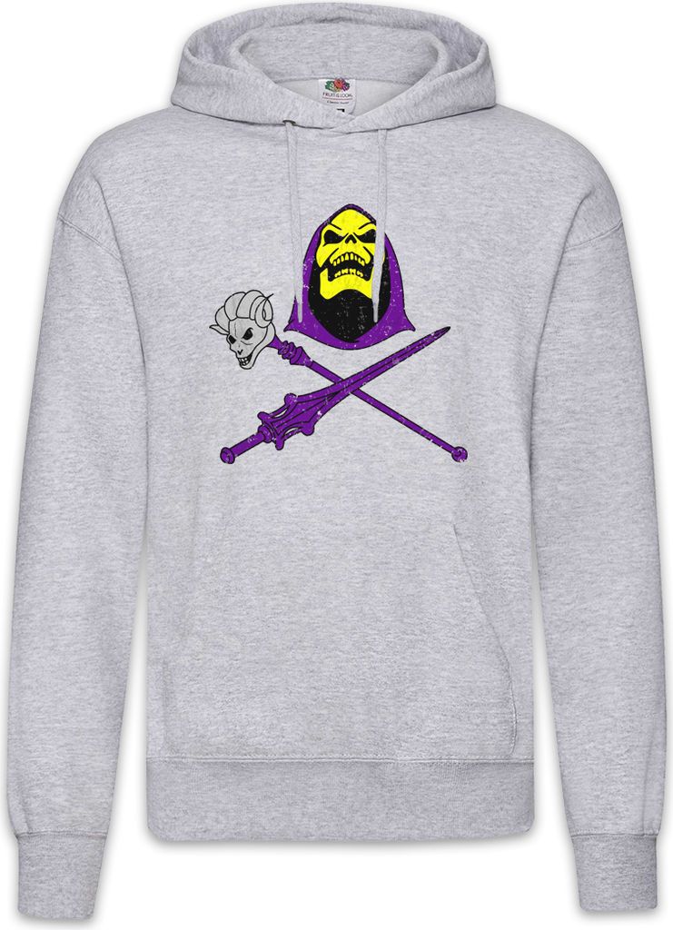 Urban Backwoods Skeletor Skull & Weapons, Herren Hoodie, Farbe: Hellgrau, Größe: XL