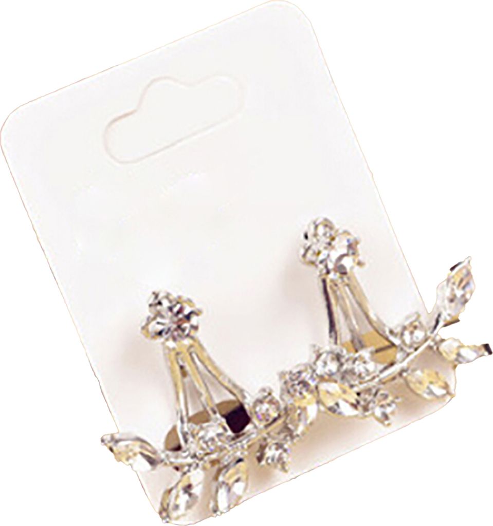 1 Paar Damen-Ohrringe, attraktiver Schmuck, Geschenk, Mini-Ohrstecker mit Strasssteinen für Hochzeiten-Silber