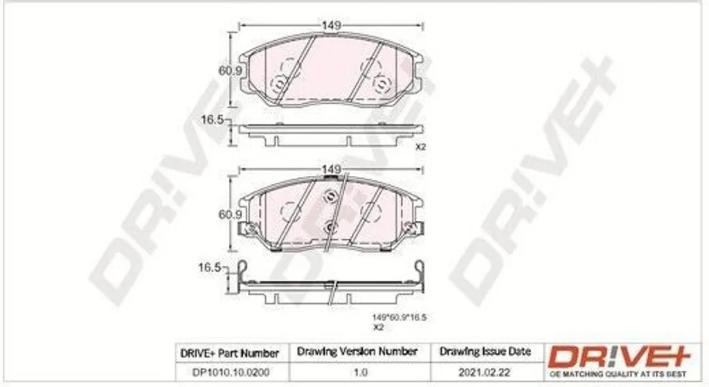 Plaquettes de frein avant Opirus GH - Dr!ve+ 58101 3BA02 (DP1010...)