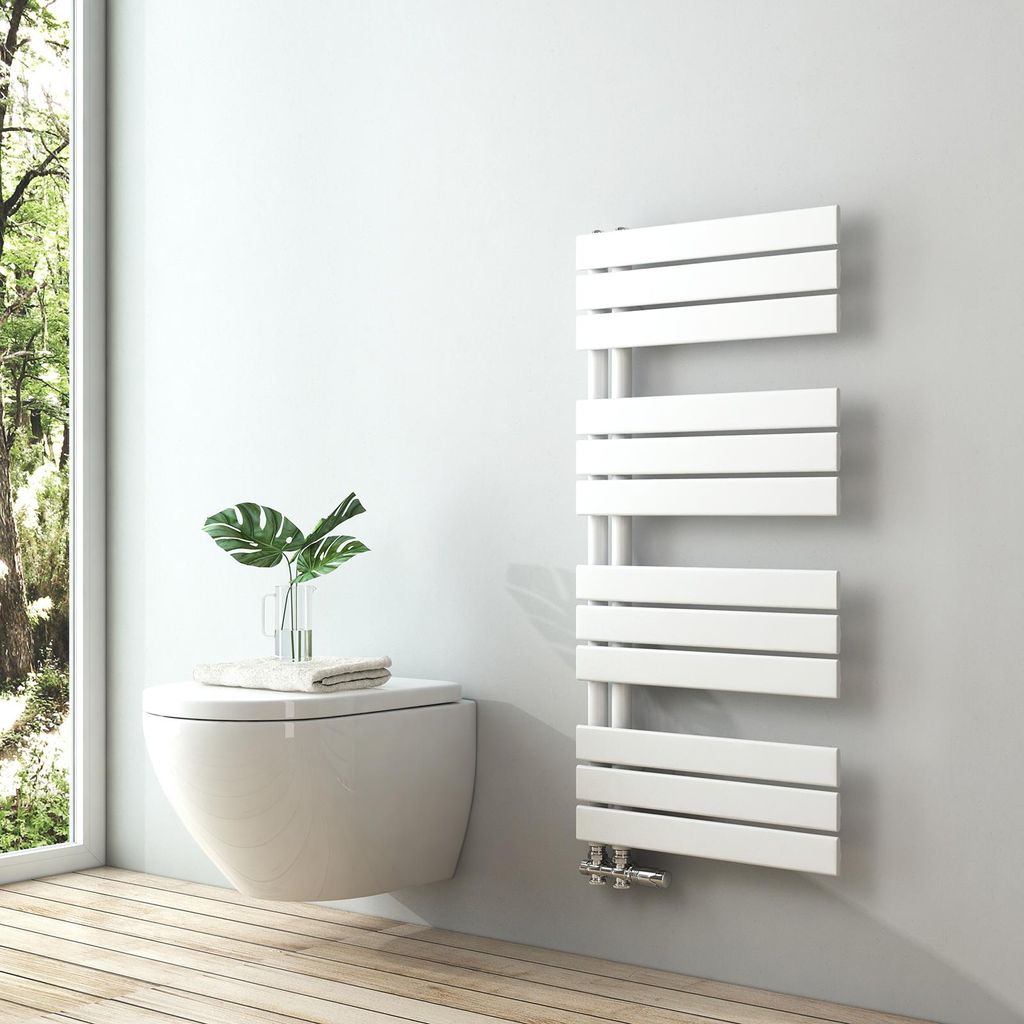 S'AFIELINA 1041x500mm Design Badheizkörper Handtuchheizkörper Flach Paneel Seitenanschlusss Heizkörper für Bad Handtuchtrockner Weiß 529 Watt