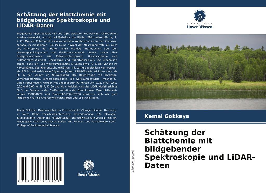 Schätzung der Blattchemie mit bildgebender Spektroskopie und LiDAR-Daten