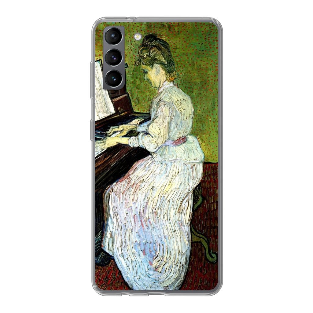 MuchoWow Handyhülle Schutzhülle Hülle für Samsung Galaxy S21 Plus Marguerite Gachet am Klavier - Vincent van Gogh Silikon Softcase Handy Hül...