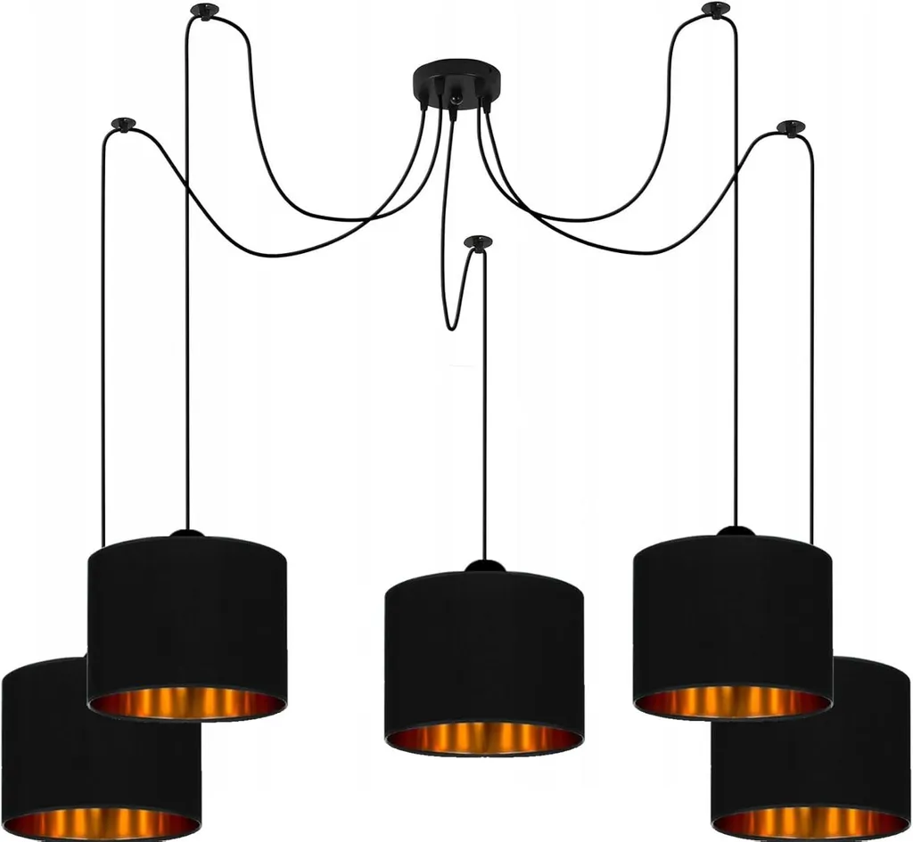 LEDKIA Lampada A Sospensione Jurmi In Velluto Nero – Design Esclusivo, Cavo Regolabile, Attacco E27